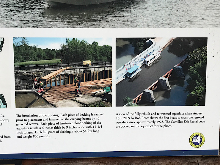 sign about aqueduct at Nine-Mile Creek