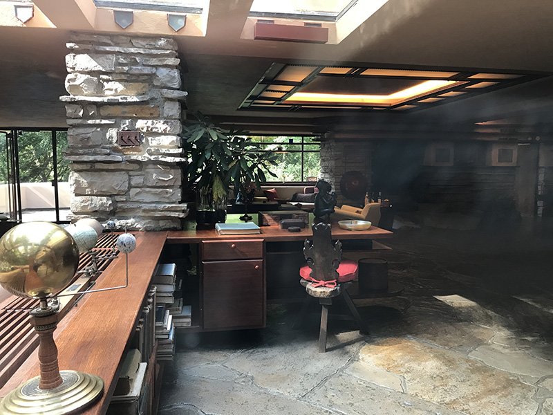 An interior room in Fallingwater