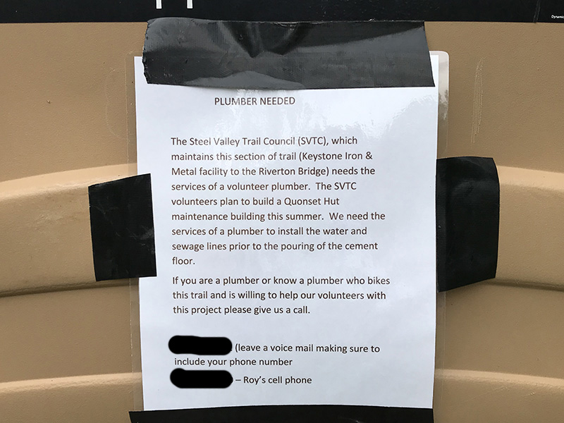 the sign on the porta potty door