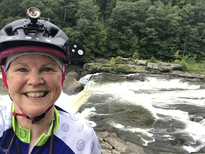 Molly at the falls at Ohiopyle