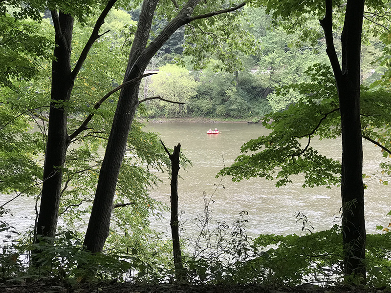 Two kayakers on the Yough