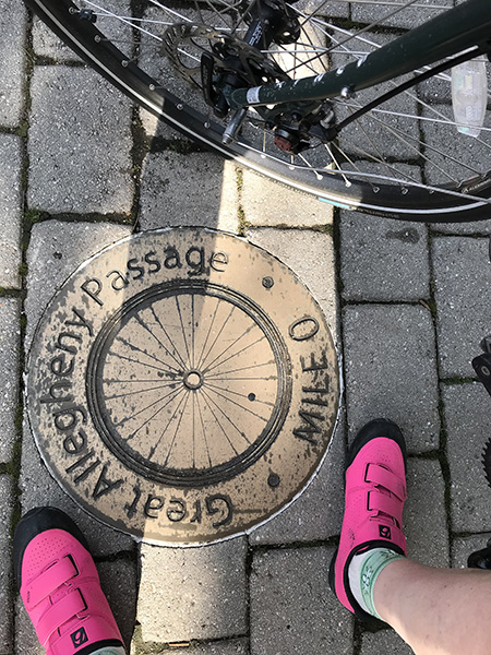 Mile 0 of the GAP Trail in Cumberland, MD