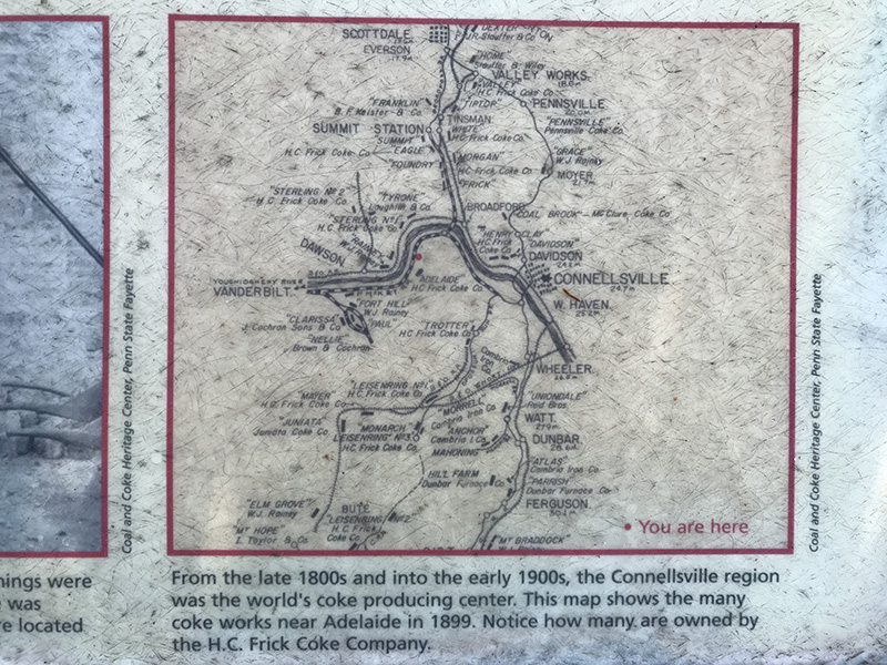Map with locations of coke ovens in 1899
