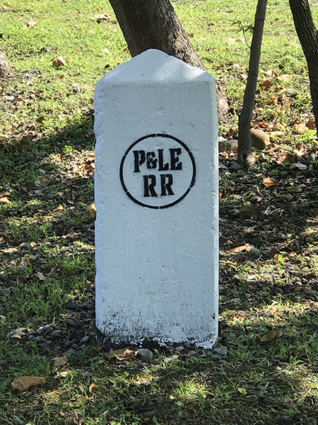 Marker for the Pittsburgh and Lake Erie Railway