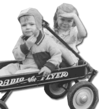 Jeff and Annis in a wagon