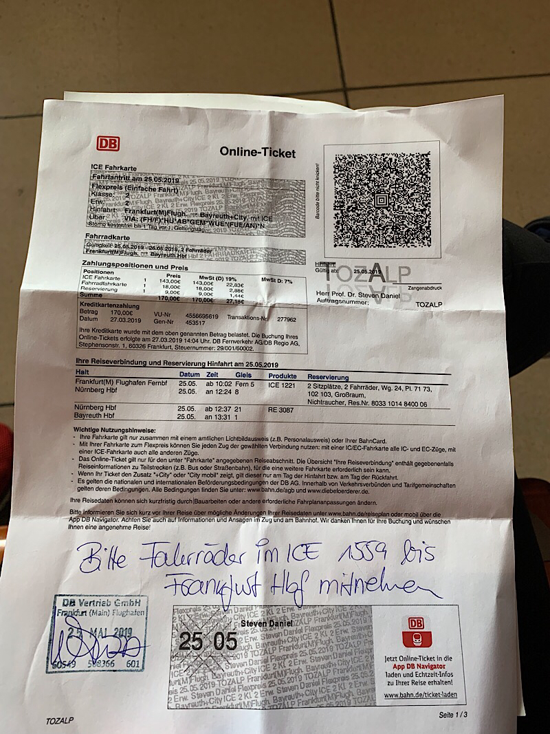 revised train ticket